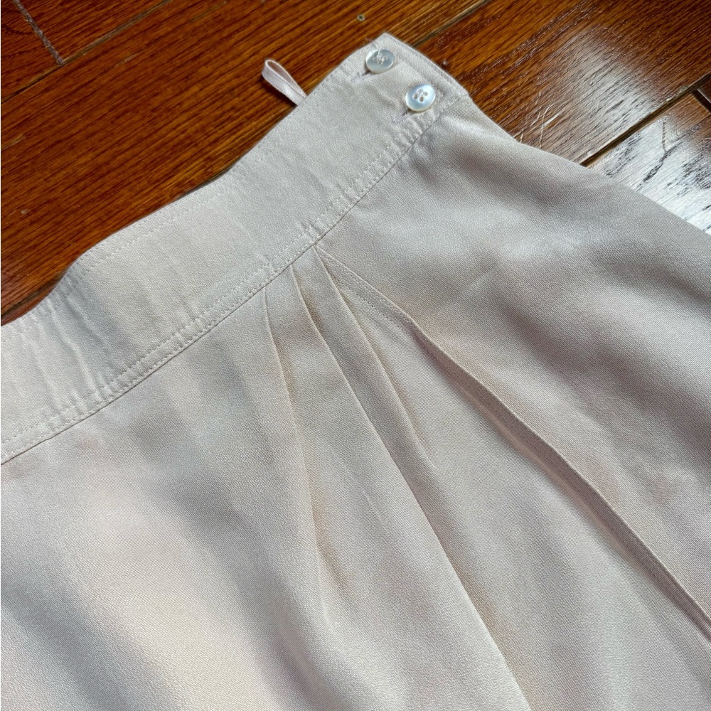Escada High-Waist Pink Faux Wrap Silk Skirt - Picture 3 of 5